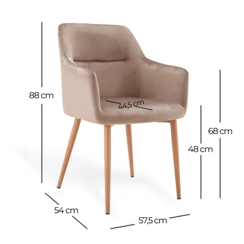 POLTRONA AREIA DE VELUDO AINSLEY