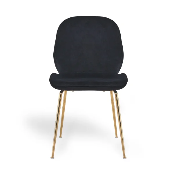 CADEIRA ASHCROFT DE VELUDO PRETO