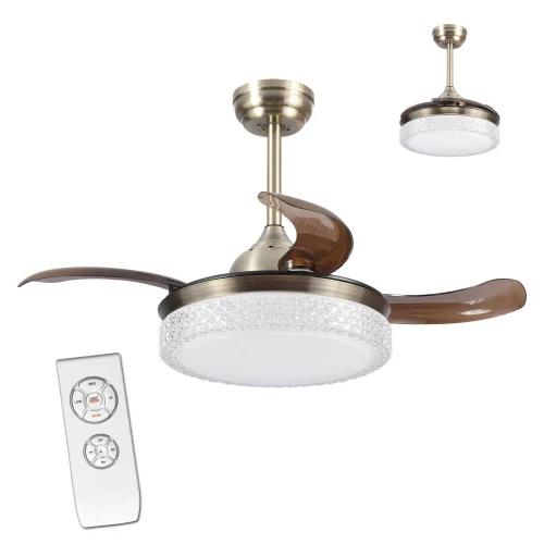 VENTILADOR DE TETO DE LED KINGSTON 4P COURO DOBRÁVEL AJUSTÁVEL