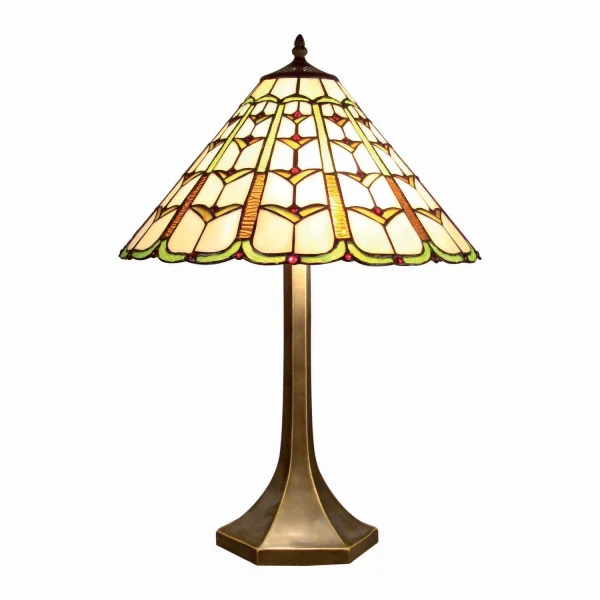 MESA 2 LUZES 41CM VERDE TIFFANY