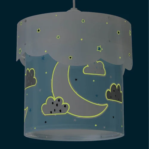 LUA AZUL E27 LÂMPADA PENDENTE INFANTIL