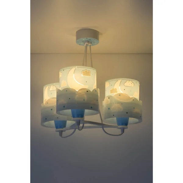 LÂMPADA INFANTIL 3 LUZES LUNARES E27 AZUL