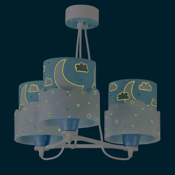LÂMPADA INFANTIL 3 LUZES LUNARES E27 AZUL
