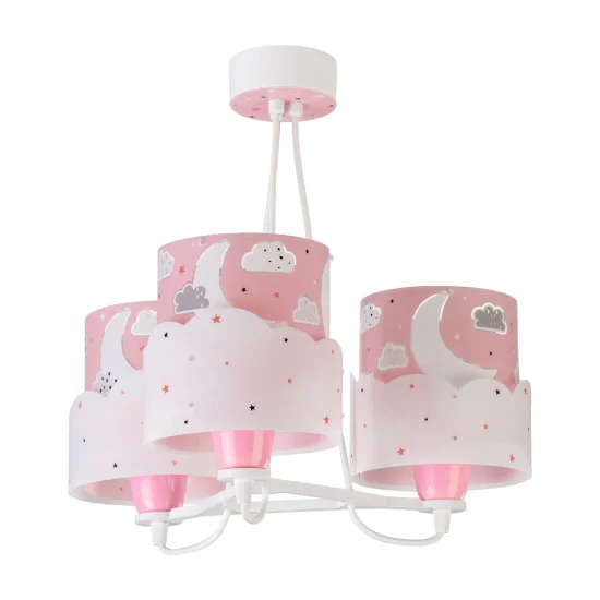 LÂMPADA INFANTIL 3 LUZES LUNARES E27 ROSA