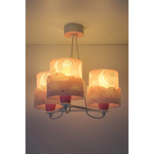 LÂMPADA INFANTIL 3 LUZES LUNARES E27 ROSA