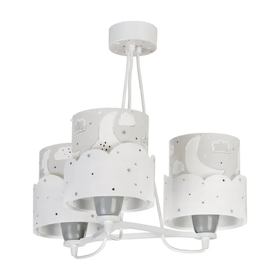 LÂMPADA INFANTIL 3 LUZES LUNARES E27 CINZA