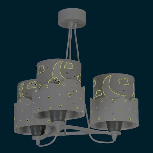 LÂMPADA INFANTIL 3 LUZES LUNARES E27 CINZA