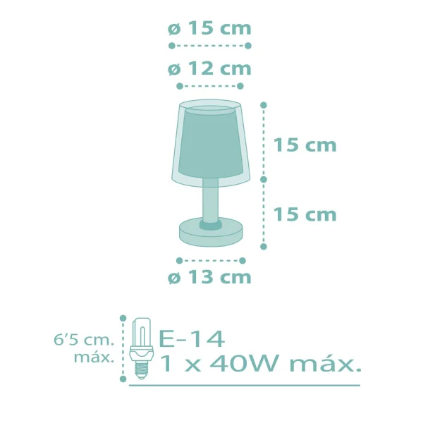 LÂMPADA DE MESA INFANTIL FLORES DO SONHO E14 VERDE