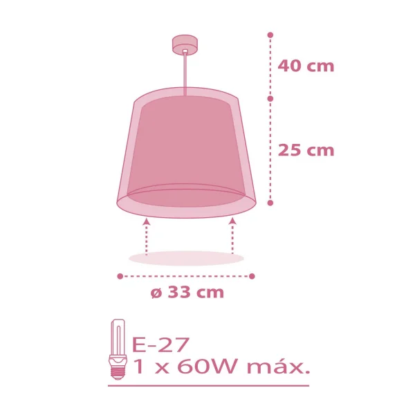 FLORES DO SONHO DA LÂMPADA PENDENTE INFANTIL E27 ROSA