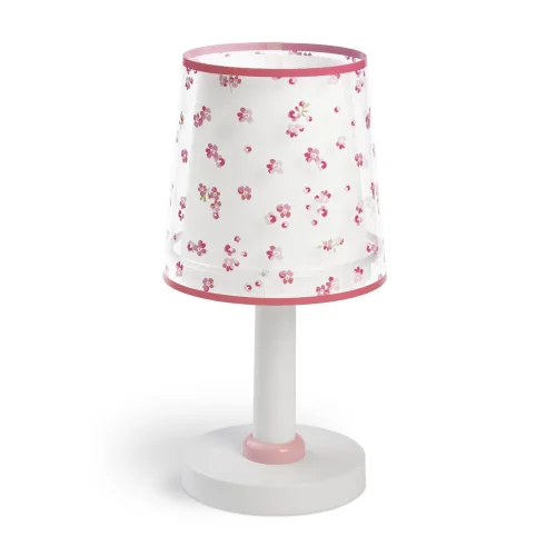 LÂMPADA DE MESA INFANTIL LUAR FLORES E14 ROSA
