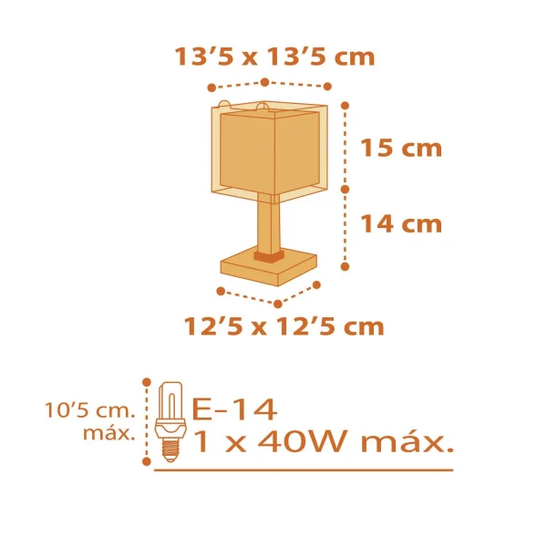 TIGRE POUCO E14 LÂMPADA DE MESA INFANTIL