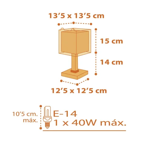 TIGRE POUCO E14 LÂMPADA DE MESA INFANTIL