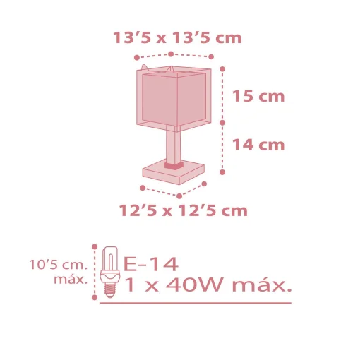 RAPOSA POUCO E14 LÂMPADA DE MESA INFANTIL
