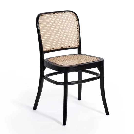 CADEIRA HANNAH RATTAN MADEIRA PRETA