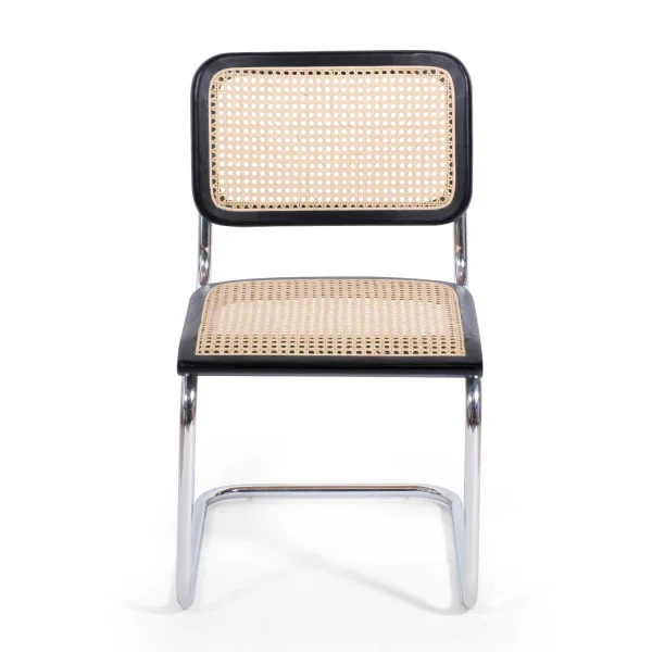 CADEIRA WEBSTER PRETO RATTAN NATURAL