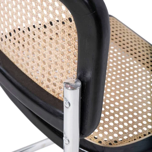 CADEIRA WEBSTER PRETO RATTAN NATURAL