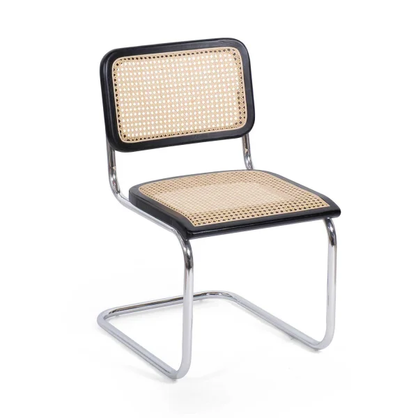CADEIRA WEBSTER PRETO RATTAN NATURAL