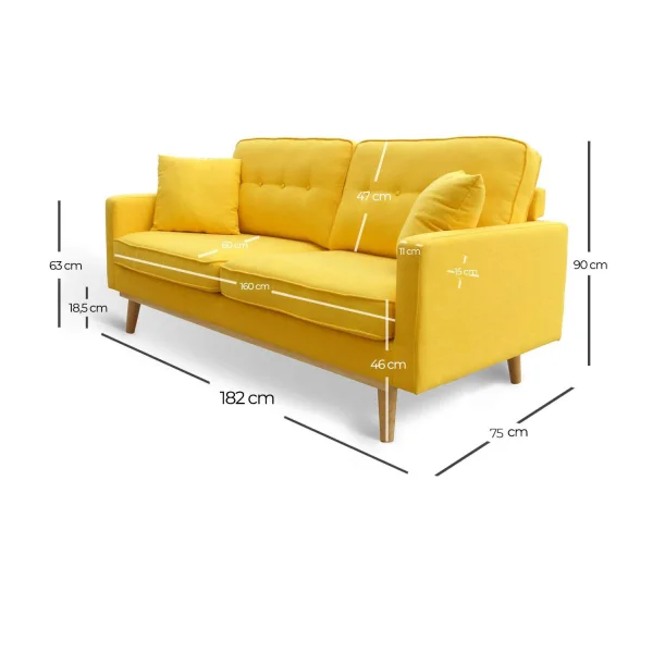 SOFÁ LIZETH 3 QUADRADOS ANTRACITO