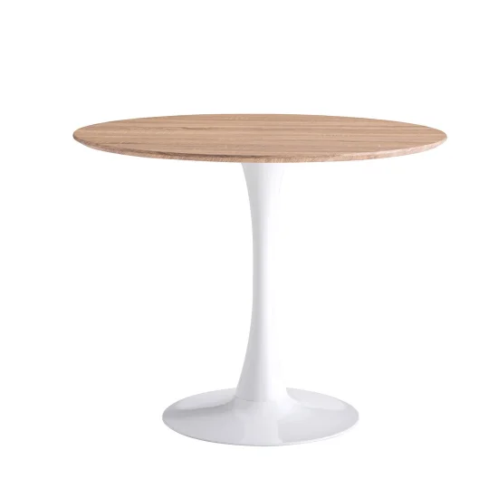 MESA SAN ANTONI 90 CM PERNA BRANCA TAMPA NATURAL 2