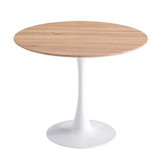 MESA SAN ANTONI 90 CM PERNA BRANCA TAMPA NATURAL