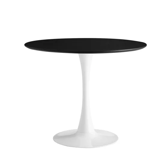 MESA SAN ANTONI 90 CM PERNA BRANCA TAMPA PRETA 2