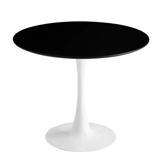 MESA SAN ANTONI 90 CM PERNA BRANCA TAMPA PRETA