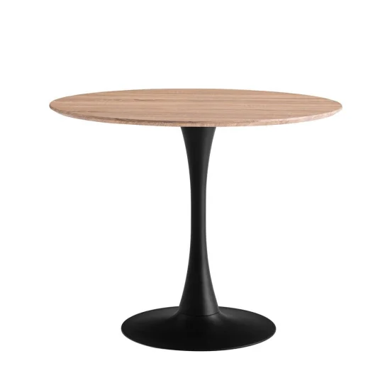 MESA SAN ANTONI 90 CM PERNA PRETA TAMPA NATURAL 2