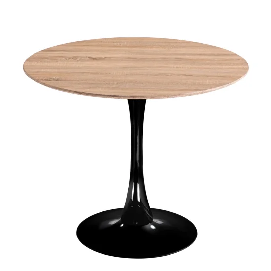 MESA SAN ANTONI 90 CM PERNA PRETA TAMPA NATURAL