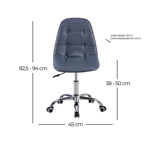 GREG CADEIRA ESCRITÓRIO COM RODAS CINZA CAPITONE