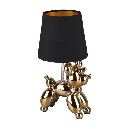 CANDEEIRO DE MESA LUCKY CERÂMICA DOURADA E14 2