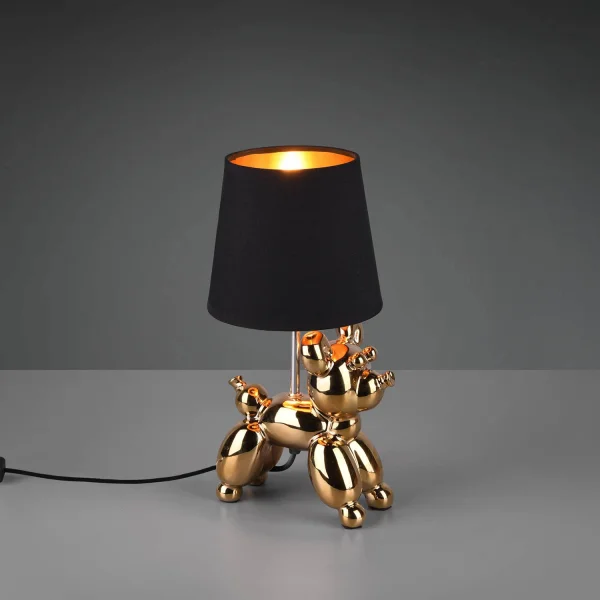 CANDEEIRO DE MESA LUCKY CERÂMICA DOURADA E14