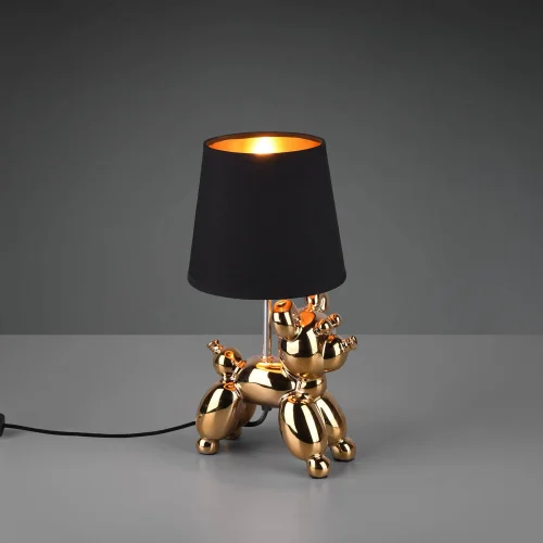 CANDEEIRO DE MESA LUCKY CERÂMICA DOURADA E14