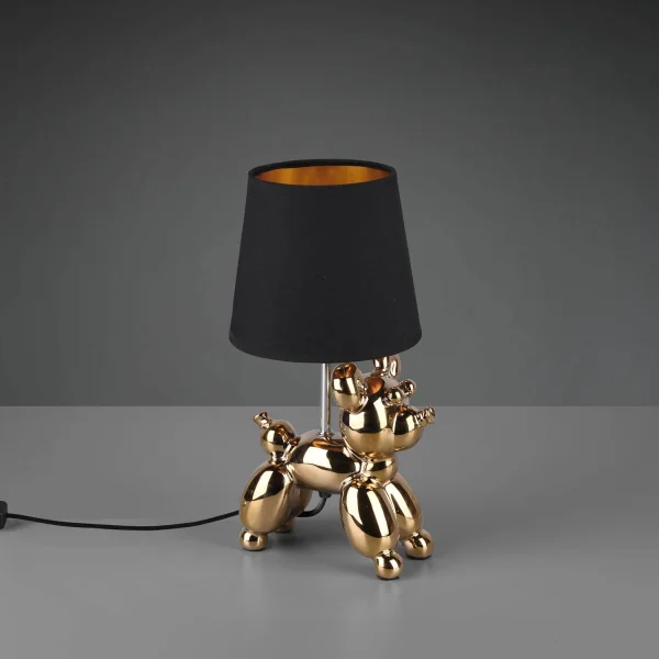 CANDEEIRO DE MESA LUCKY CERÂMICA DOURADA E14