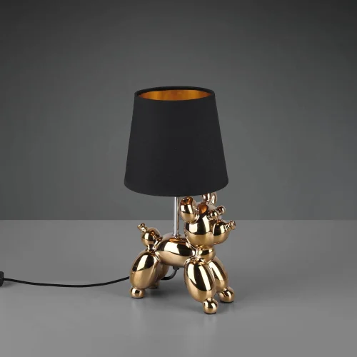 CANDEEIRO DE MESA LUCKY CERÂMICA DOURADA E14