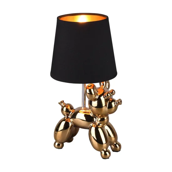 CANDEEIRO DE MESA LUCKY CERÂMICA DOURADA E14