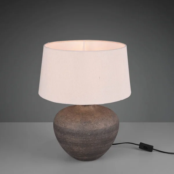 CANDEEIRO DE MESA ASHANTI CERÂMICA CASTANHO E27 CANDEEIRO DE MESA ASHANTI CERÂMICA CASTANHO E27