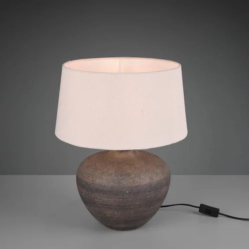 CANDEEIRO DE MESA ASHANTI CERÂMICA CASTANHO E27 CANDEEIRO DE MESA ASHANTI CERÂMICA CASTANHO E27