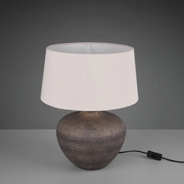 CANDEEIRO DE MESA ASHANTI CERÂMICA CASTANHO E27 CANDEEIRO DE MESA ASHANTI CERÂMICA CASTANHO E27
