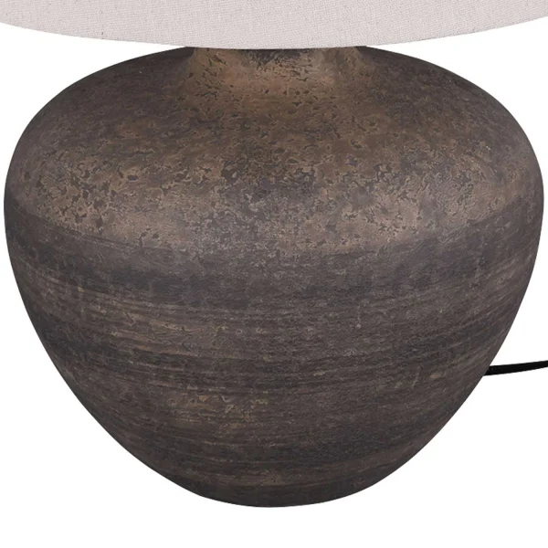 CANDEEIRO DE MESA ASHANTI CERÂMICA CASTANHO E27