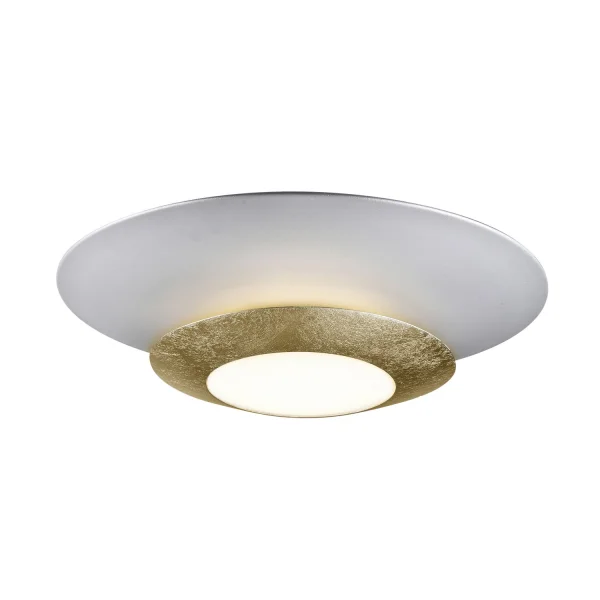 TETO LED NOVO LUA VIDRO DOURADO 22.5W