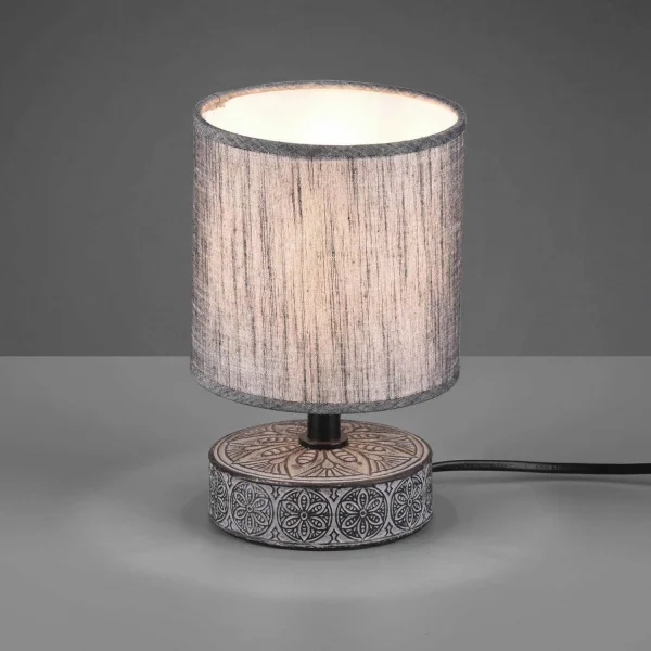 CANDEEIRO DE MESA NEKANE CERÂMICA CINZENTA E14 CANDEEIRO DE MESA NEKANE CERÂMICA CINZENTA E14