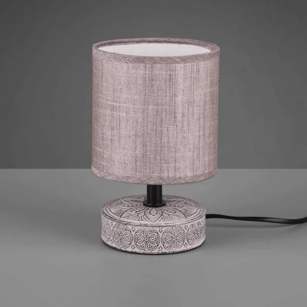 CANDEEIRO DE MESA NEKANE CERÂMICA CASTANHA E14