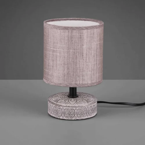 CANDEEIRO DE MESA NEKANE CERÂMICA CASTANHA E14