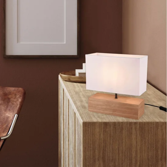 CANDEEIRO DE MESA SIGRID MADEIRA NATURAL E27