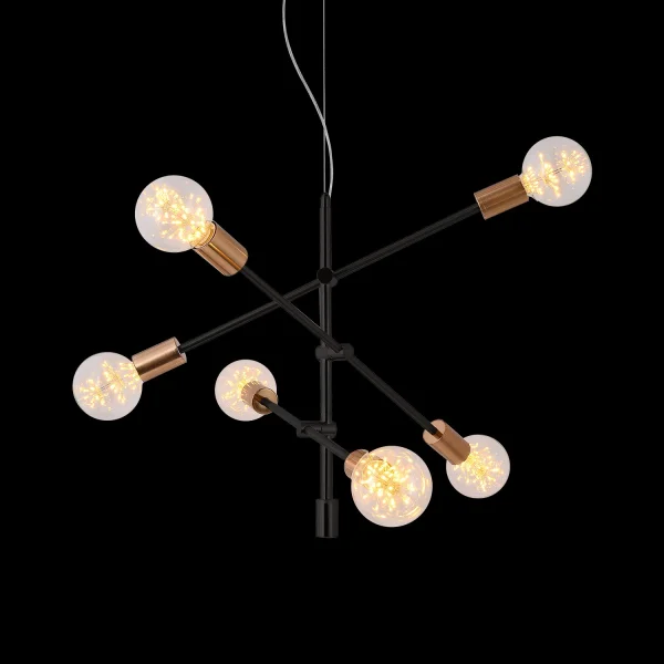 LÂMPADA JUPITER 6 LUZES PRETO