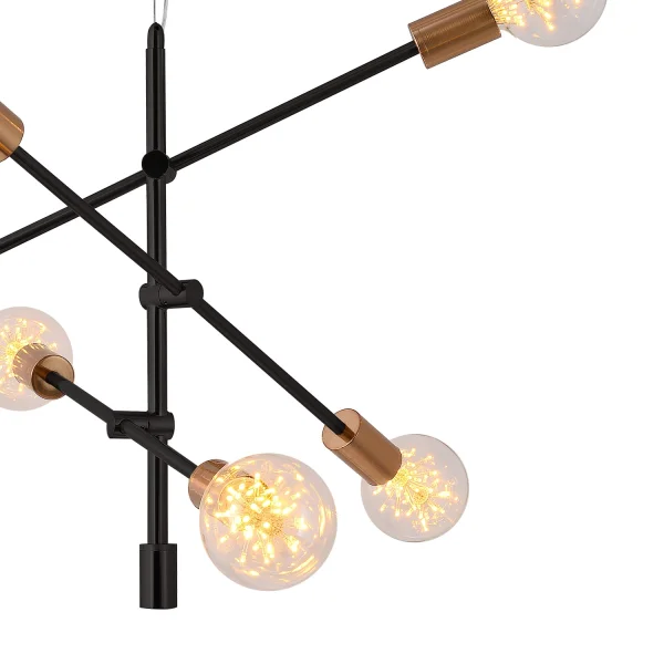 LÂMPADA JUPITER 6 LUZES PRETO