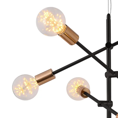 LÂMPADA JUPITER 6 LUZES PRETO