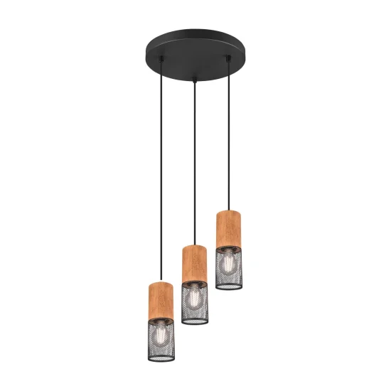 CANDEEIRO DE TETO 3 LUZES DE METAL PRETO E27 MILLER 2