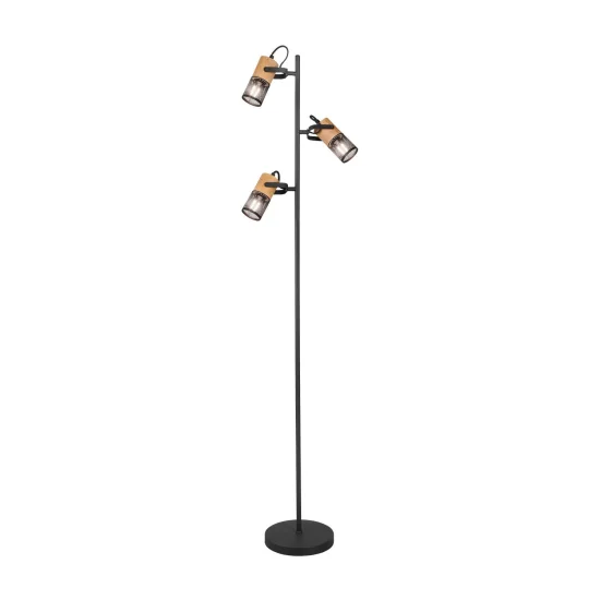 CANDEEIRO DE PÉ 3 LUZES METAL PRETO E14 MILLER 2