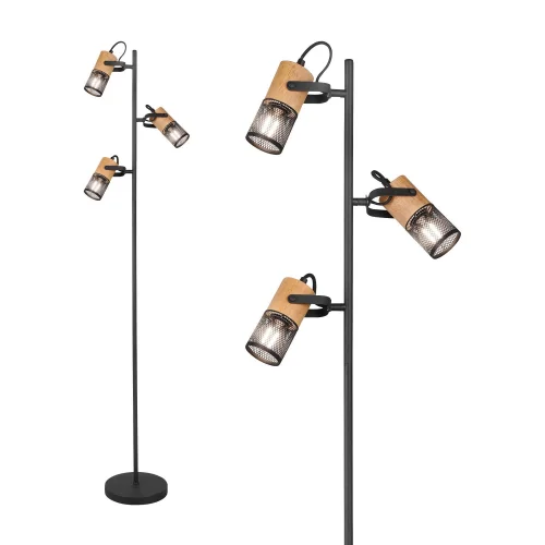 CANDEEIRO DE PÉ 3 LUZES METAL PRETO E14 MILLER